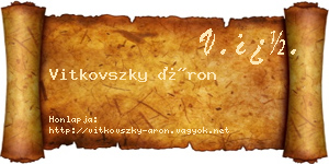 Vitkovszky Áron névjegykártya