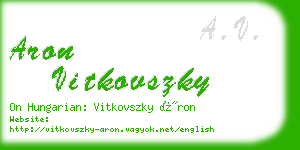 aron vitkovszky business card